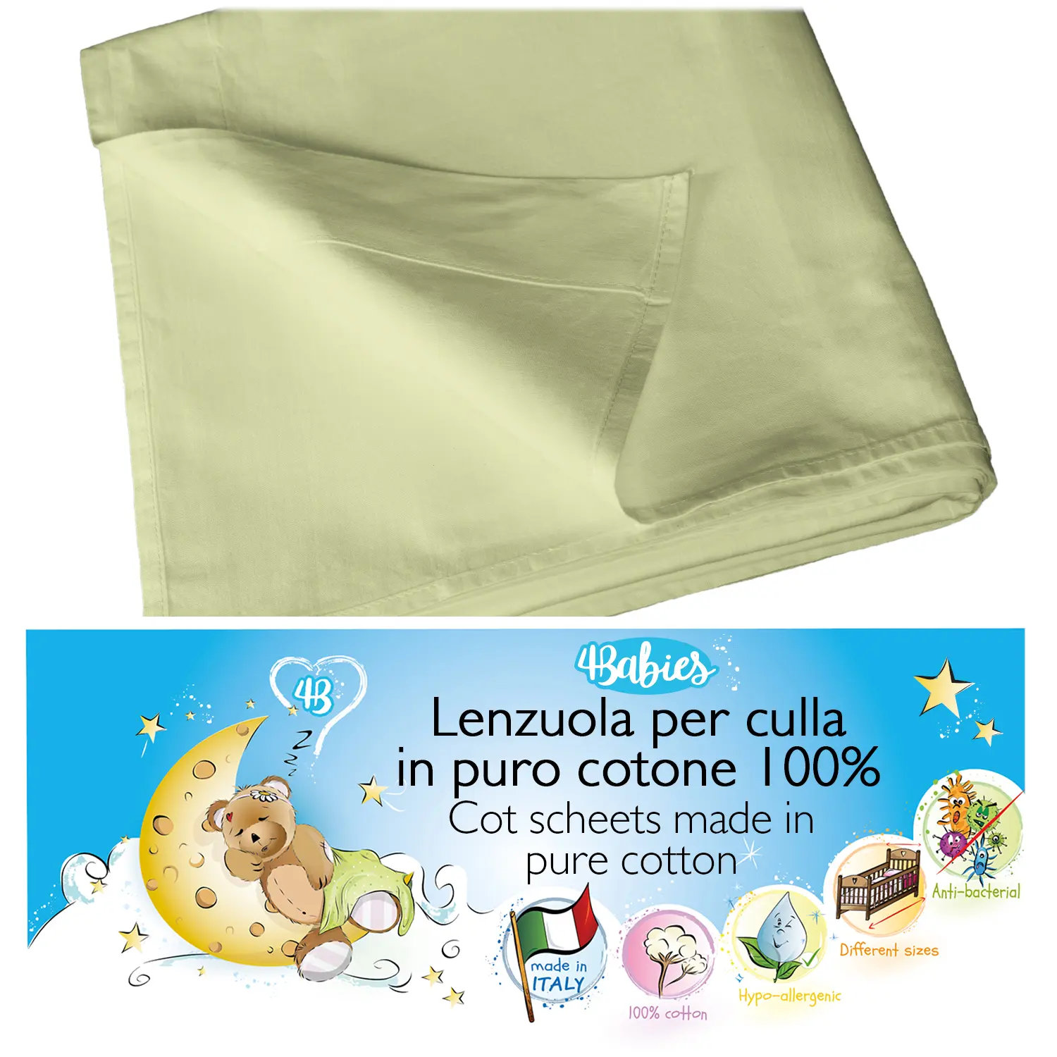 Set 2 Lenzuola Con Angoli Per Lettino 60x120 - 100% Cotone OEKO-TEX, Made In Italy, Bianco E Rosa - Foto 2